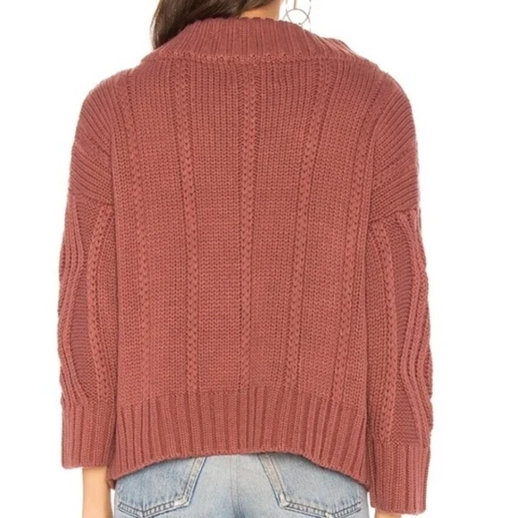 J.o.a. Los Angeles Chunky Cable Knit Sweater Mauve - Picture 8 of 11